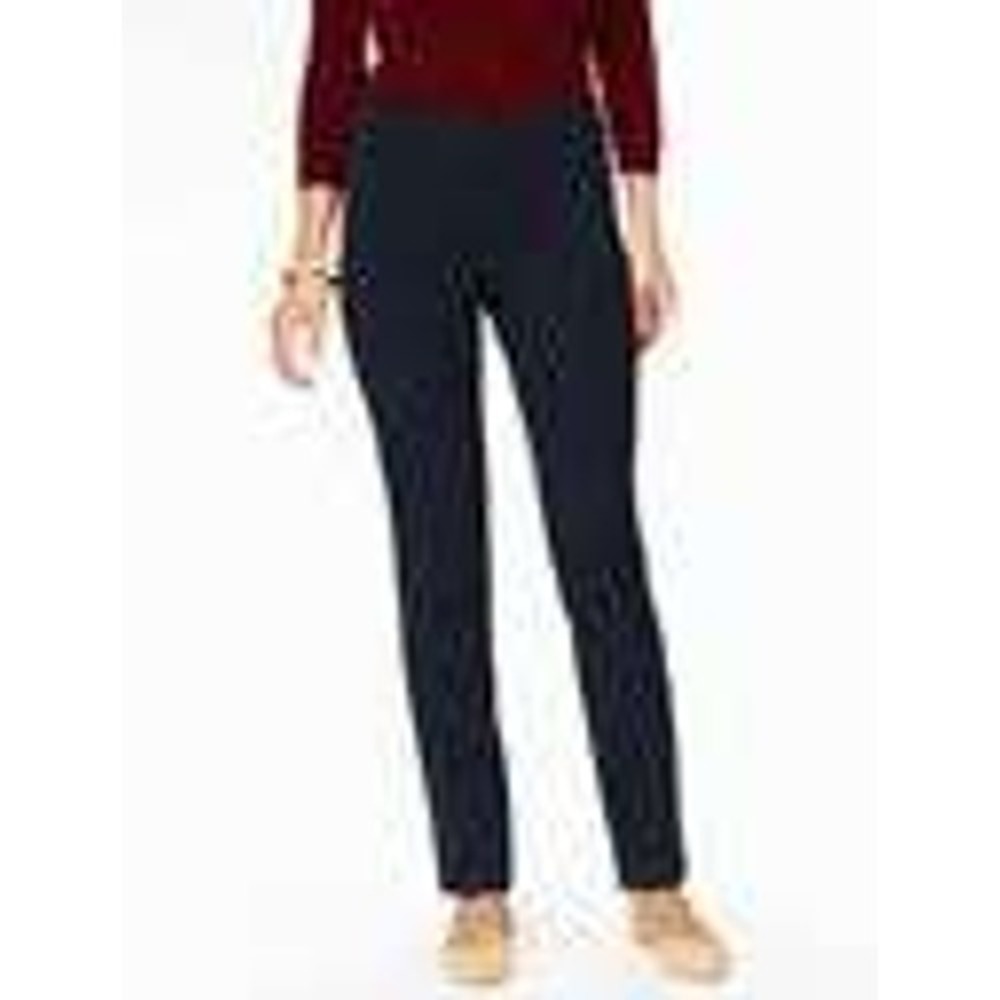 Talbots Bi-Stretch Pant Curvy Black Straight Leg Side Zip‎ Trousers 6 NWOT